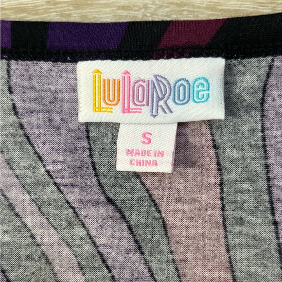 LuLaRoe Ryane Dress Sz S Purple Maxi Tiger Print Long Sleeve Empire Waist Funky - Picture 2 of 5